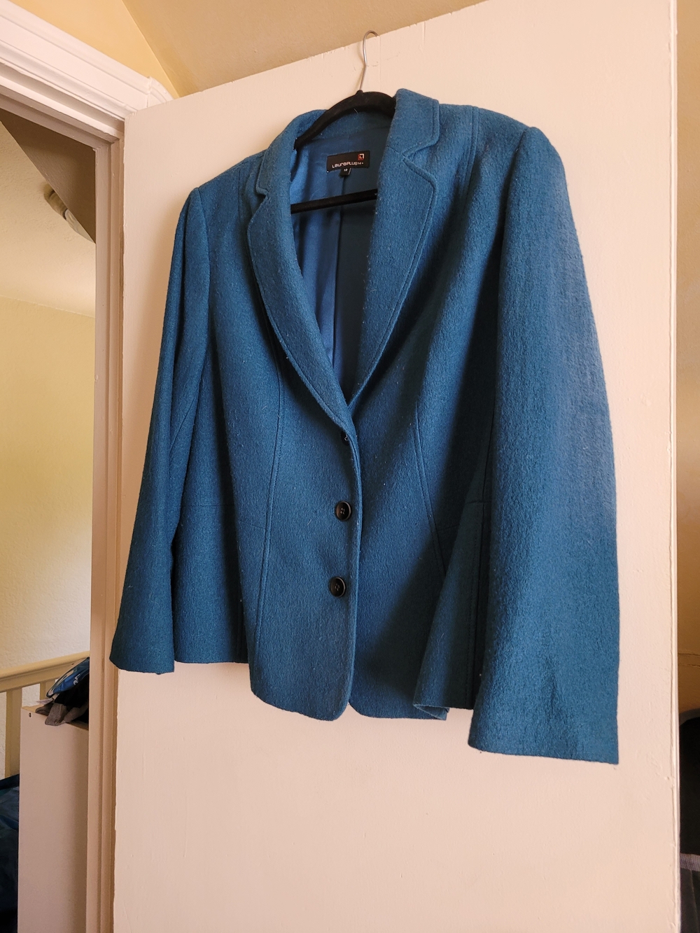 Laura Teal Wool Blend Women's Blazer Jacket
